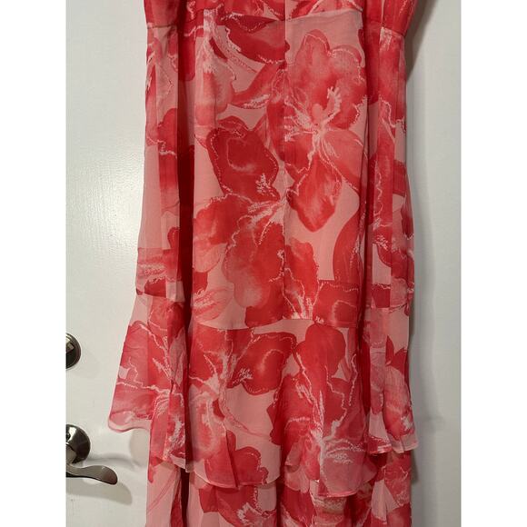 Hutch Kennedi Ruffle Tiered Maxi Dress Pink Floral Print Size 14 NWT Flowy Skirt - Picture 13 of 15